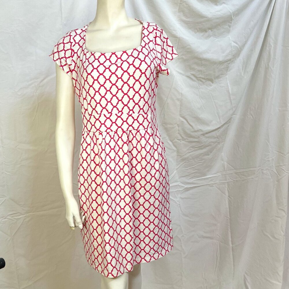 J. McLaughlin Catalina Cloth Pink & White Dress- Medium